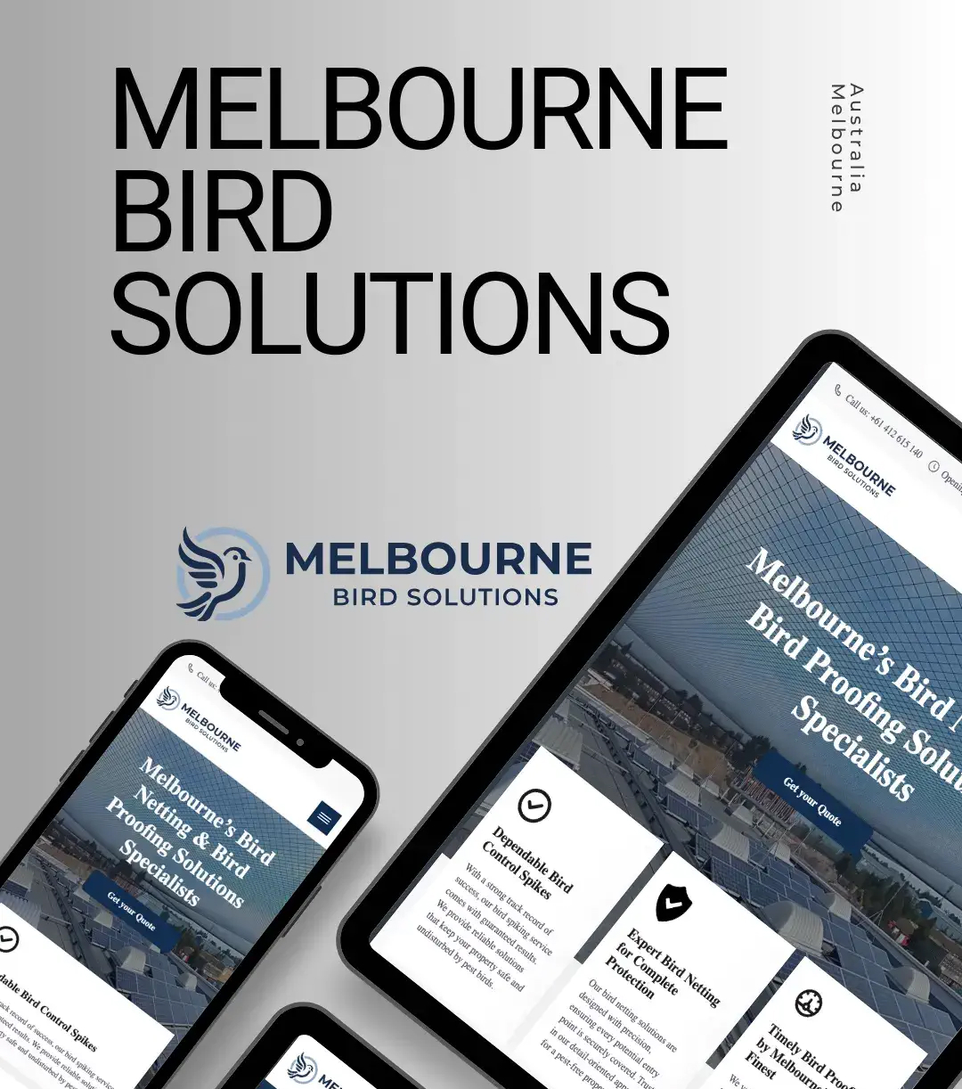 web design mockup for bird proofing in melbourne